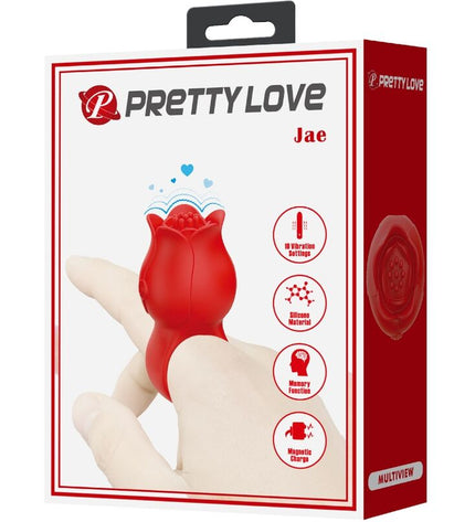 PRETTY LOVE - VIBRATEUR DE DOIGT EN FORME DE JAE ROSE 10 VIBRATIONS ROUGE by PRETTY LOVE