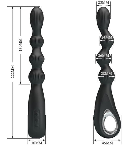 PRETTY LOVE - VIBRATEUR ANAL FEDERER 12 VIBRATIONS NOIR by PRETTY LOVE
