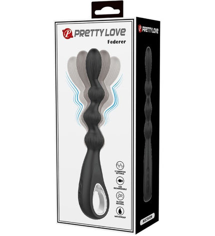 PRETTY LOVE - VIBRATEUR ANAL FEDERER 12 VIBRATIONS NOIR by PRETTY LOVE