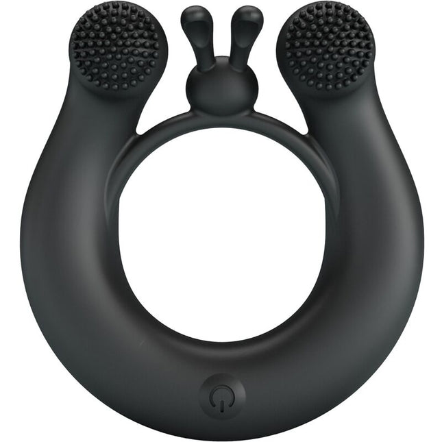 PRETTY LOVE - ANNEAU VIBRANT DAHLIA + STIMULATEUR DE CLITORIS 12 VIBRATIONS NOIR by PRETTY LOVE