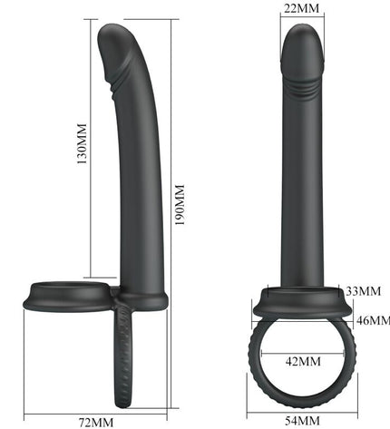 PRETTY LOVE - DILLION DOUBLE PÉNÉTRATION DOUBLE ANNEAU PÉNAL NOIR by PRETTY LOVE PARTY UP
