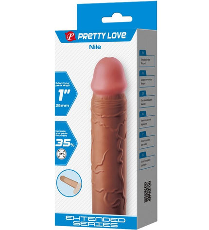 PRETTY LOVE - MANCHON DE PÉNIS NILE AVEC EXTENSION DE 2,5 CM MULÂTRE by PRETTY LOVE
