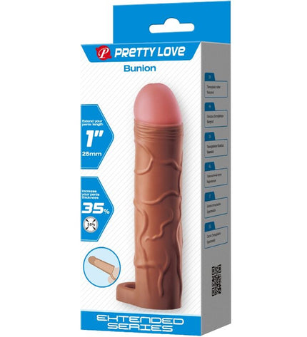 PRETTY LOVE - MANCHON DE PÉNIS POUR OIGNON AVEC EXTENSION DE 2,5 CM MULATTO by PRETTY LOVE