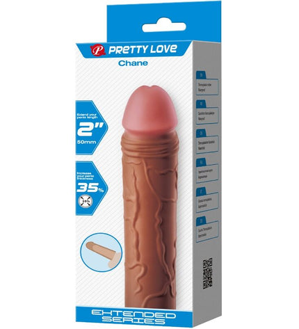 PRETTY LOVE - MANCHON DE PÉNIS CHANE AVEC EXTENSION DE 5 CM MULÂTRE by PRETTY LOVE