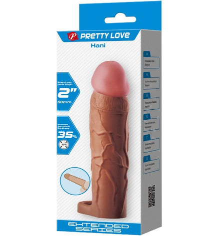 PRETTY LOVE - MANCHON DE PÉNIS HANI AVEC EXTENSION DE 5 CM MULÂTRE by PRETTY LOVE
