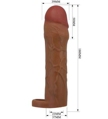PRETTY LOVE - MANCHON DE PÉNIS HANI AVEC EXTENSION DE 5 CM MULÂTRE by PRETTY LOVE