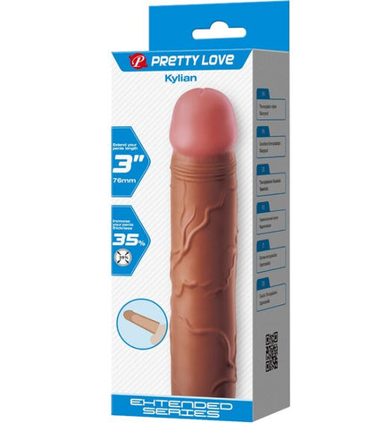 PRETTY LOVE - KYLIAN MANCHON PÉNIS AVEC EXTENSION 7,6 CM MULÂTRE by PRETTY LOVE
