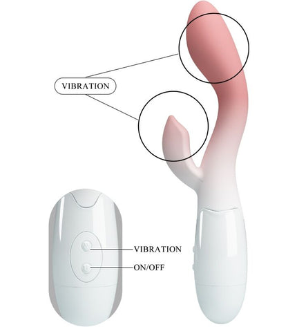 PRETTY LOVE - VIBRATEUR POINT G LUMINEUX + STIMULATEUR DE CLITORIS 30 VIBRATIONS ROSE by PRETTY LOVE
