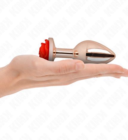 KINK - PLUG ANAL OR ROSE AVEC ROSE ROUGE L by KINK PLEASURE PLUGS