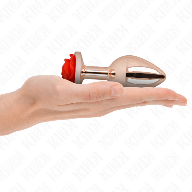 KINK - PLUG ANAL OR ROSE AVEC ROSE ROUGE L by KINK PLEASURE PLUGS