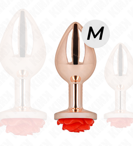 KINK - PLUG ANAL OR ROSE AVEC ROSE ROUGE M by KINK PLEASURE PLUGS