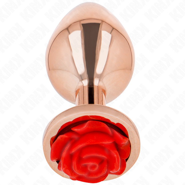 KINK - PLUG ANAL OR ROSE AVEC ROSE ROUGE M by KINK PLEASURE PLUGS