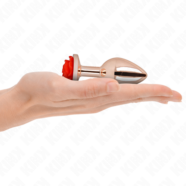 KINK - PLUG ANAL OR ROSE AVEC ROSE ROUGE M by KINK PLEASURE PLUGS