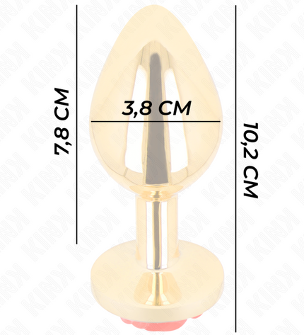 KINK - PLUG ANAL OR ROSE ROUGE TAILLE L by KINK PLEASURE PLUGS