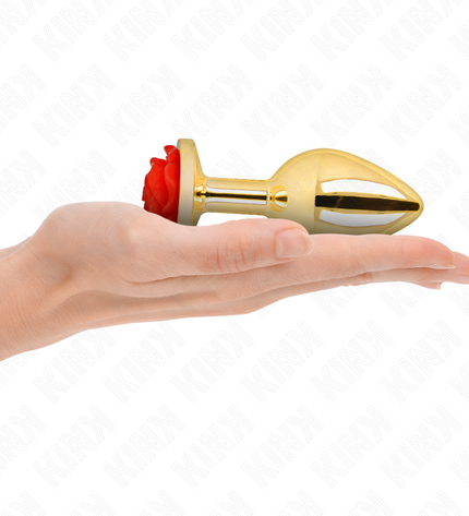 KINK - PLUG ANAL OR ROSE ROUGE TAILLE L by KINK PLEASURE PLUGS