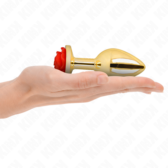 KINK - PLUG ANAL OR ROSE ROUGE TAILLE L by KINK PLEASURE PLUGS