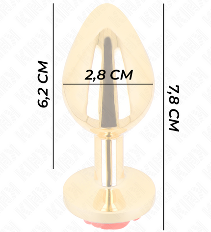 KINK - PLUG ANAL OR ROSE ROUGE TAILLE S by KINK PLEASURE PLUGS