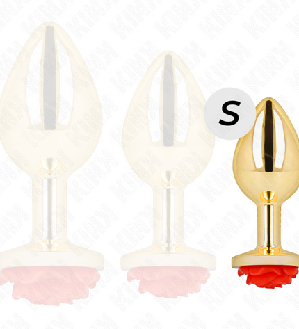 KINK - PLUG ANAL OR ROSE ROUGE TAILLE S by KINK PLEASURE PLUGS