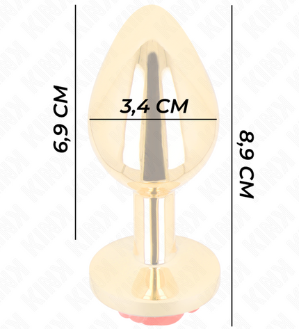 KINK - PLUG ANAL OR ROSE ROUGE TAILLE M by KINK PLEASURE PLUGS