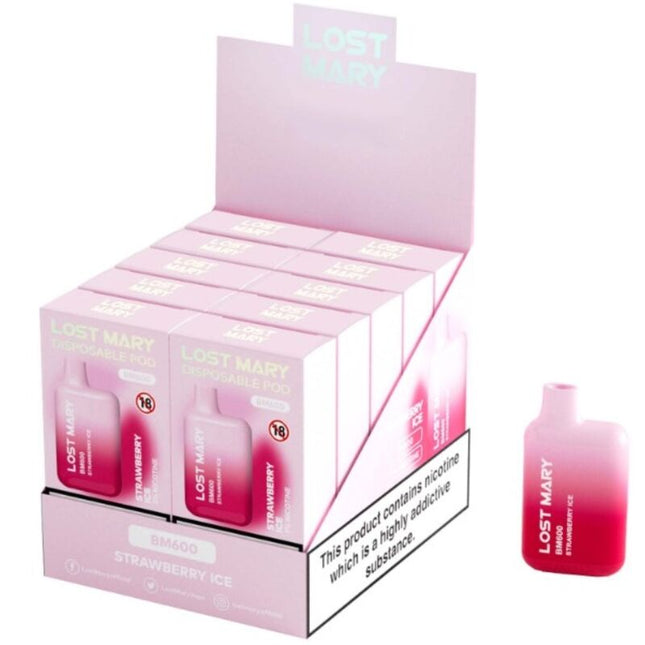 LOST MARY - BM600 VAPER NICOTINE 2% JETABLE GLACE FRAISE by LOST MARY