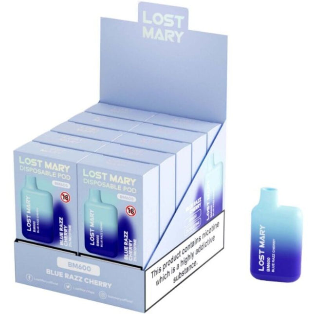 LOST MARY - BM600 VAPER NICOTINE 2% JETABLE BLUE RAZZ CHERRY by LOST MARY