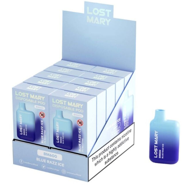 LOST MARY - BM600 VAPER NICOTINE 2% JETABLE BLUE RAZZ ICE by LOST MARY