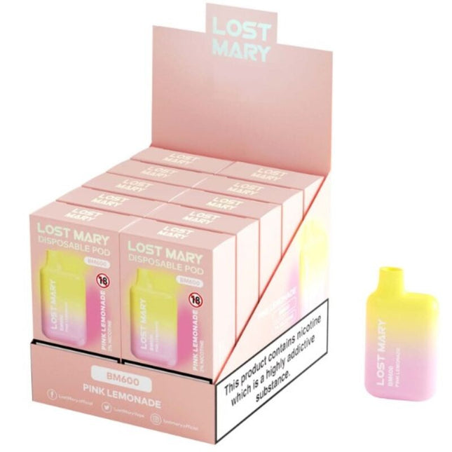 LOST MARY - BM600 VAPER NICOTINE 2% JETABLE LIMONADE ROSE by LOST MARY