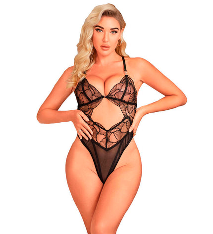 SUBBLIME - 955212 BODY TRANSPARENT AVEC DENTELLE CREUSE NOIRE S/M by SUBBLIME BODIES