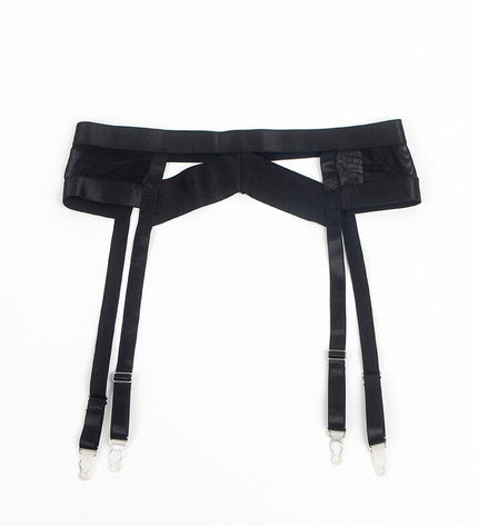 SUBBLIME - 955236 ENSEMBLE SOUTIEN-GORGE BONDAGE NOIR AVEC JARRETELLE S/M by SUBBLIME SETS