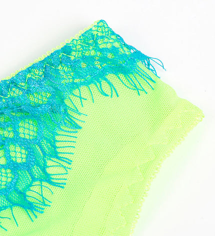 SUBBLIME - 955328 ENSEMBLE SOUTIEN-GORGE AVEC LIGNES DENTELLE ET JARRETELLE VERT ET BLEU L/XL by SUBBLIME SETS