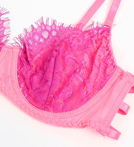 SUBBLIME - 955359 ENSEMBLE SOUTIEN-GORGE AVEC DENTELLE ET LIENS JARRETELLES ROSE ET VIOLET S/M by SUBBLIME SETS