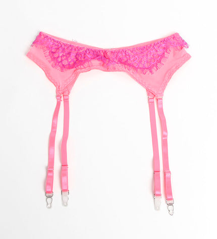 SUBBLIME - 955359 ENSEMBLE SOUTIEN-GORGE AVEC DENTELLE ET LIENS JARRETELLES ROSE ET VIOLET S/M by SUBBLIME SETS