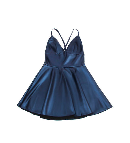 SUBBLIME - 955410 ROBE À BRETELLES EN CUIR BLEU S/M by SUBBLIME DRESSES