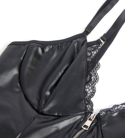 SUBBLIME - 955458 BODY FERMETURE ÉCLAIR EN CUIR NOIR S/M by SUBBLIME BODIES