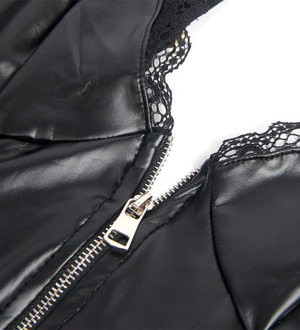 SUBBLIME - 955465 CORPS À FERMETURE ÉCLAIR EN CUIR NOIR L/XL by SUBBLIME BODIES