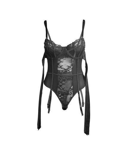 SUBBLIME - 955502 BODY EN DENTELLE AVEC NŒUDS ET JARRETELLES NOIR L/XL by SUBBLIME BODIES