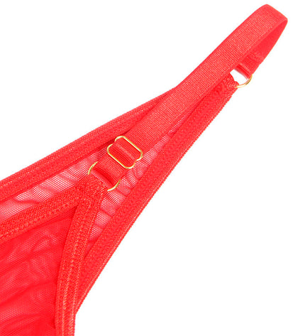 SUBBLIME - 955519 ENSEMBLE SOUTIEN-GORGE AVEC CHAÎNES ET COEUR EN MAILLE ROUGE S/M by SUBBLIME SETS