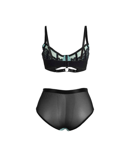 SUBBLIME - 955557 ENSEMBLE SOUTIEN-GORGE EN CUIR VERNI VERT AVEC FERMETURE ÉCLAIR S/M by SUBBLIME SETS