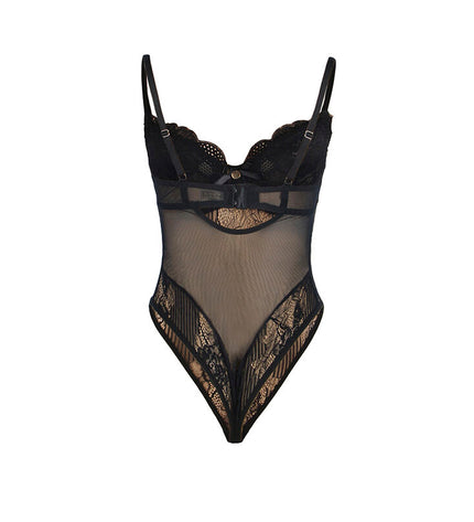 SUBBLIME - 955625 BODY EN DENTELLE AVEC FERMETURE EN BAS NOIR L/XL by SUBBLIME BODIES