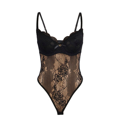 SUBBLIME - 955625 BODY EN DENTELLE AVEC FERMETURE EN BAS NOIR L/XL by SUBBLIME BODIES
