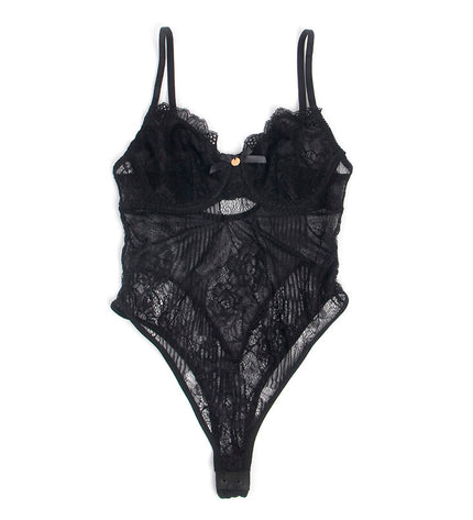 SUBBLIME - 955625 BODY EN DENTELLE AVEC FERMETURE EN BAS NOIR L/XL by SUBBLIME BODIES