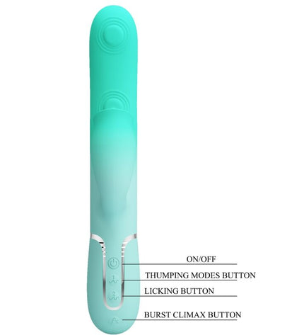 PRETTY LOVE - VIBRATEUR LAPIN MULTIFONCTION GIGI VERT AQUA by PRETTY LOVE FLIRTATION