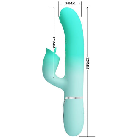 PRETTY LOVE - VIBRATEUR LAPIN MULTIFONCTION GIGI VERT AQUA by PRETTY LOVE FLIRTATION