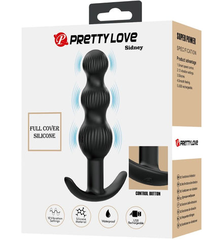 PRETTY LOVE - VIBRATEUR ANAL SIDNEY 10 VIBRATIONS NOIR by PRETTY LOVE