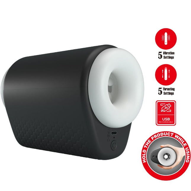 PRETTY LOVE - MASTURBATEUR POUR HOMME DJ GIRL AVEC VIBRATION 5 RÉGLAGES NEGRO by PRETTY LOVE MALE