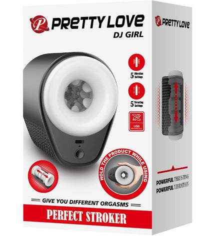 PRETTY LOVE - MASTURBATEUR POUR HOMME DJ GIRL AVEC VIBRATION 5 RÉGLAGES NEGRO by PRETTY LOVE MALE