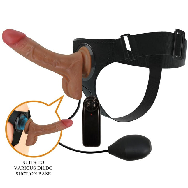PRETTY LOVE - SLIP HARNAIS UNIVERSEL AVEC GODE VIBRANT ET SQUIRTING 15,5 CM MULATO by PRETTY LOVE