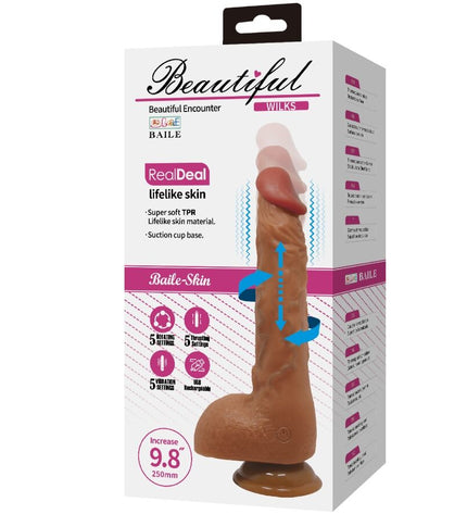 BAILE - MAGNIFIQUE VIBRATEUR RÉALISTE WILKS 5 RÉGLAGES 25 CM MULATO by BAILE
