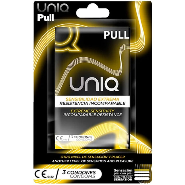 UNIQ - PRÉSERVATIFS SANS LATEX AVEC BANDES PULL 3 UNITÉS - Concombre Boutique