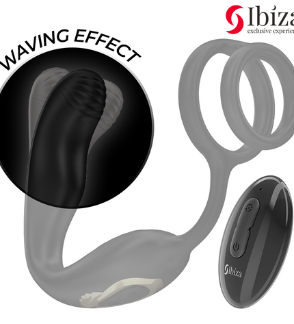 IBIZA - Plug anal rotatif télécommandé WIGGLE avec vibrations périnéales et anneaux rehaussant le pénis by IBIZA TECHNOLOGY